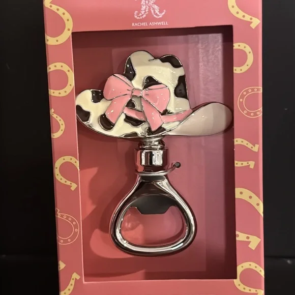 NIB Cowgirl hat with pink bow bottle opener - Picture 1 of 2